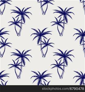 Ball pen imitation palms seamless pattern. Ball pen imitation palms seamless pattern. Sketch palm background vector illustration