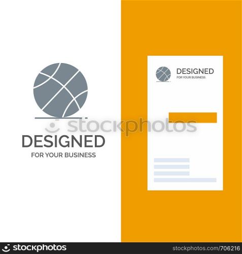 Ball, Sports, Game, Education Grey Logo Design and Business Card Template