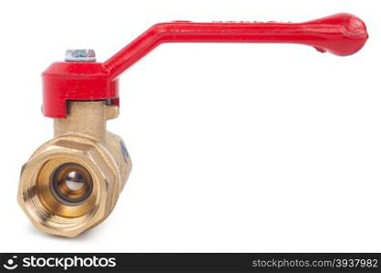 Ball valve with red handle