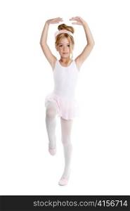 Ballerina little ballet children dancer dancing isolated on white background
