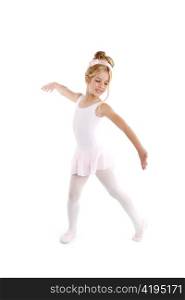 Ballerina little ballet children dancer dancing isolated on white background