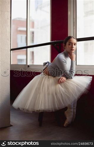 ballerina tutu skirt posing window