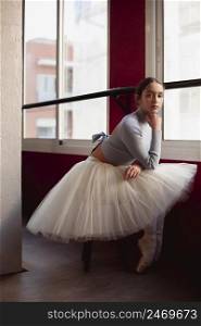 ballerina tutu skirt posing window