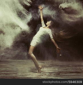 Ballet dancer in the magic art dust figure