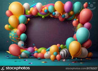 Balloon holiday background. Illustration Generative AI
