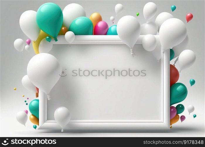 Balloon holiday background. Illustration Generative AI

