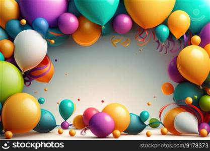 Balloon holiday background. Illustration Generative AI
