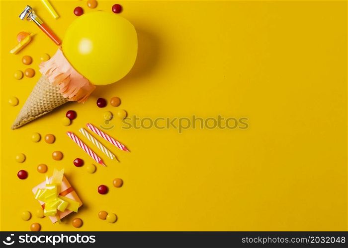 balloon ice cream with copy space