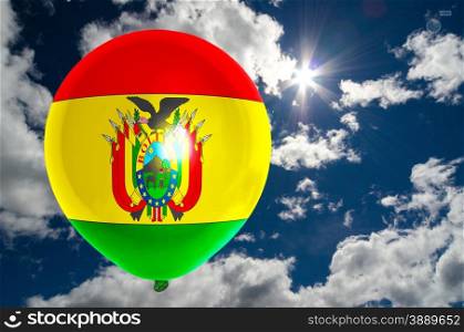 balloon in colors of bolivia balloon flag flying on blue sky