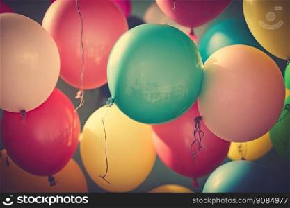 Balloon Party Background. Illustration Generative AI. Balloon Party Background. Illustration AI Generative