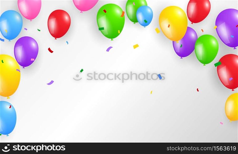 balloons confetti colorful background Celebration