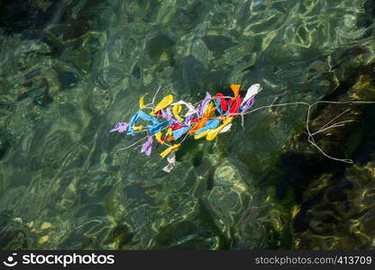 Balloons in shooting range as targets on water