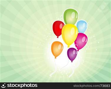 Balloons Party For Carnival And Holidays Background. Illustration of a balloons poster background for national holidays, carnival festivity or party