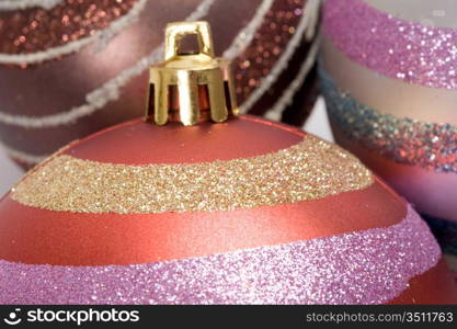 Balls of christmas on a over white background