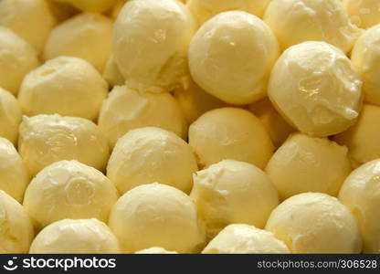 balls of fresh natural butter