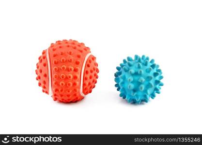 Balls toy for dog and cat solated on white background.