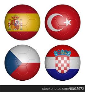 balls with flags of the Championship, group d