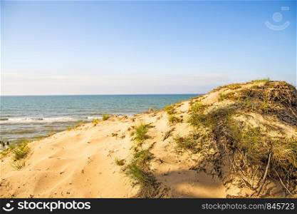 Baltic Sea in Poland with dunes
