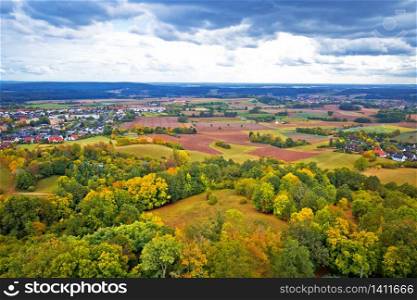 Bamberg. Germany landscape view from Altenberg castle, green nature near Wildensorg village, Upper Franconia, Bavaria region of Germany