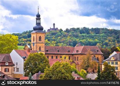 Bamberg. Town of Bamberg panoramic view from Michaelsberg to famous landmarks, Upper Franconia, Bavaria region of Germany