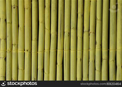 Bamboo branches decorative fence abstract wood background.