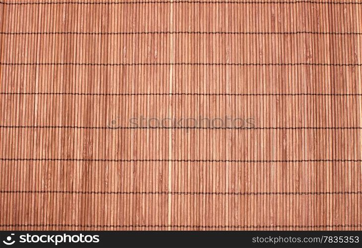 Bamboo brown straw mat as abstract texture background composition, top view above