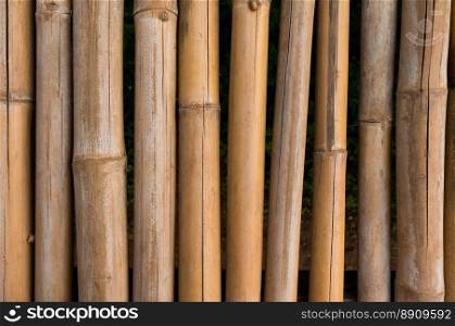 Bamboo fence texture with natural patterns background.