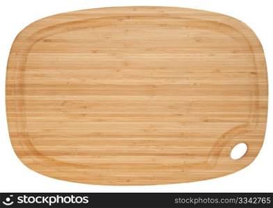 bamboo wood cutting board isolated on white