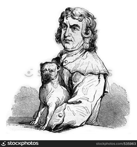 Bampfylde Moore Carew, King of the Gypsies, vintage engraved illustration. Magasin Pittoresque 1857.