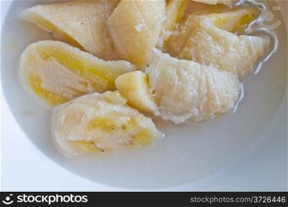 Banana boiled in coconut milk, Thai dessert