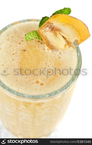 banana ice cocktail on a white