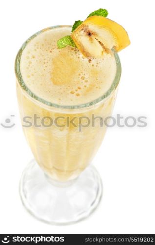 banana ice cocktail on a white