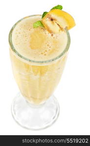 banana ice cocktail on a white