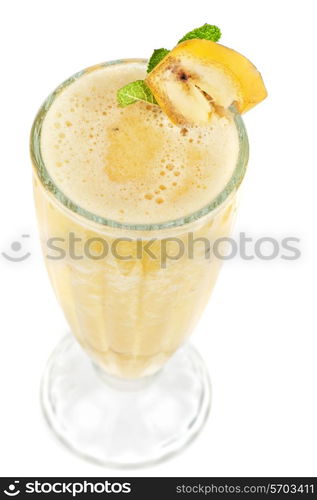 banana ice cocktail on a white