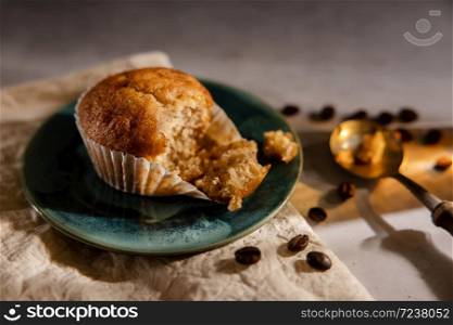 Banana Muffin Cup Cake on the Table. Top View