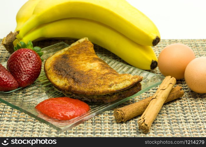 Banana-Pancakes-1. Pancakes from bananas and eggs with cinnamon