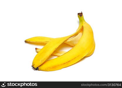 banana peel isolated on white background