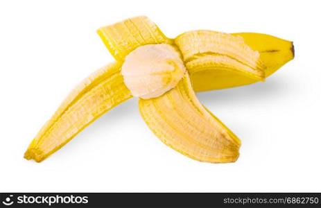 Banana peeled isolated on a white background