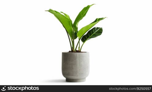 Banana plant in flowerpot. Illustration Generative AI
