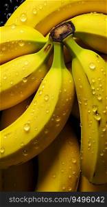 Banana Seam≤ss Background with Glistening Raindrops of Water. Ge≠rative ai. High quality illustration. Banana Seam≤ss Background with Glistening Raindrops of Water. Ge≠rative ai