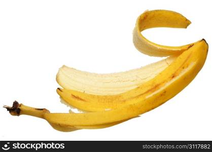 Banana skin on a white background, isolated.