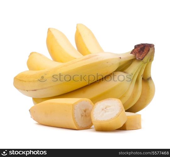 Bananas bunch isolated on white background cutout