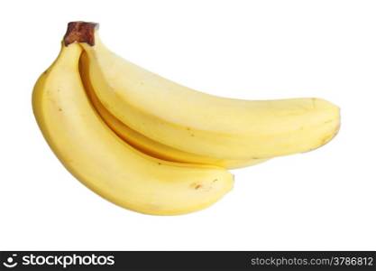 Bananas bunch laying isolated on the white background