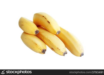 Bananas bunch laying isolated on the white background