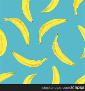 Bananas. Tropical pattern. Bananas. Seamless Tropical pattern, watercolor hand drawn illustration