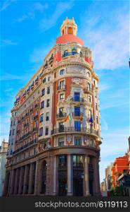 Banco de Valencia historical building in Pintor Sorolla street at Spain