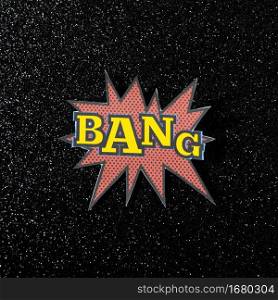 bang explosion text black cosmos background