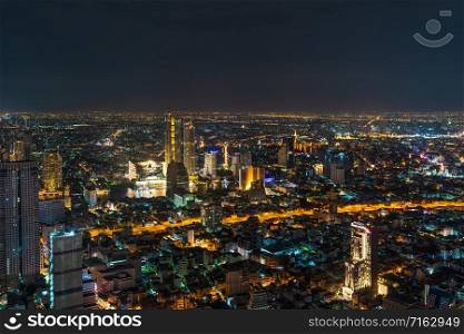 Bangkok city view at night, Thailand