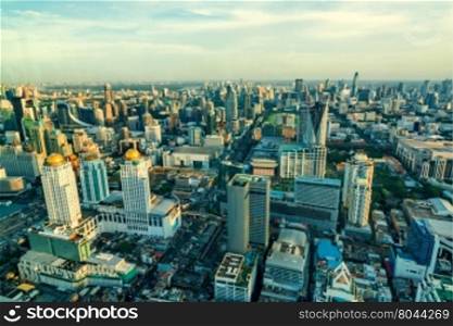 Bangkok Cityscape, Business district with high building at sunshine day, Bangkok, Thailand
