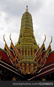 bangkok in temple thailand abstract cross colors roof wat asia sky and colors religion mosaic rain